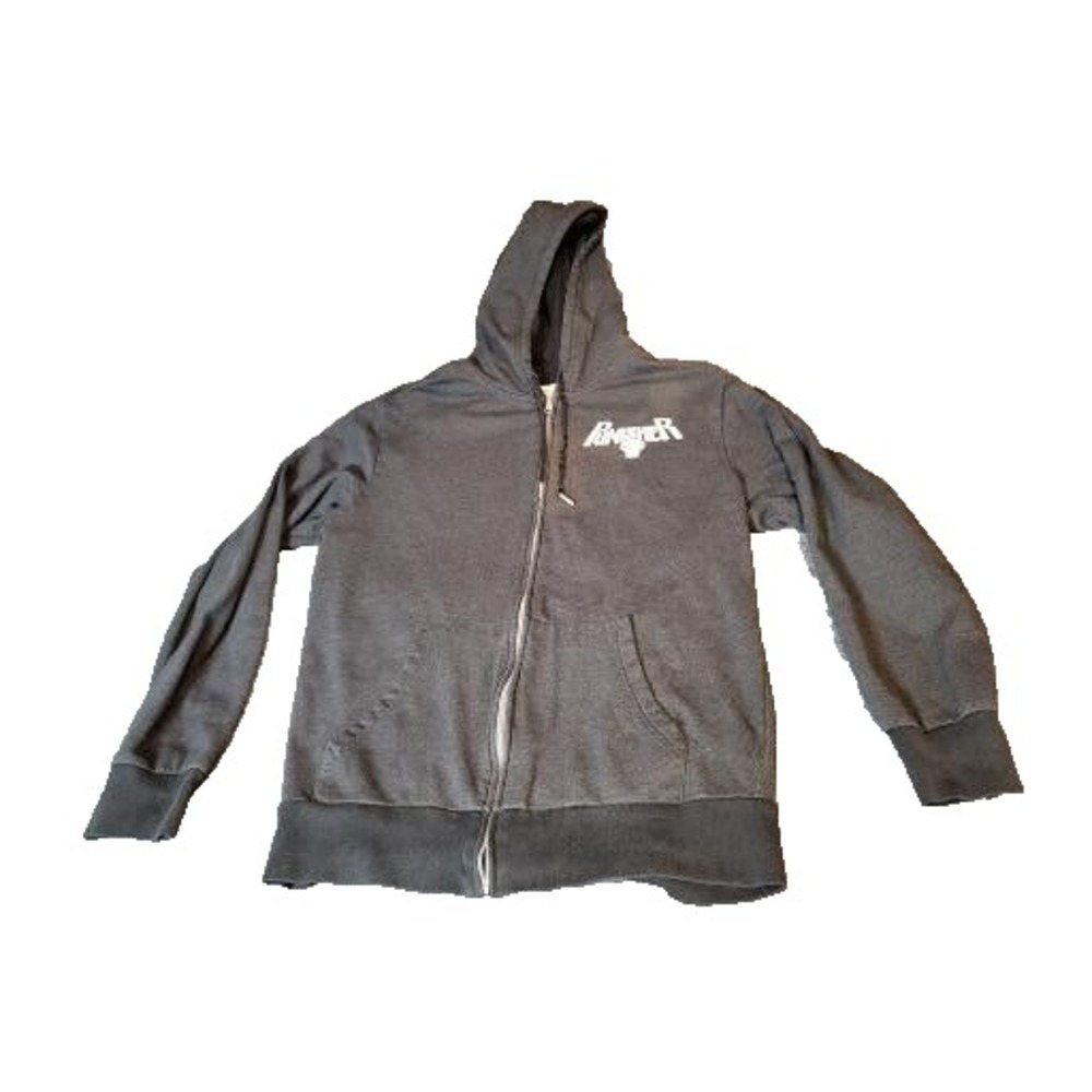 Marvel Punisher Hoodie Mens Medium Gray Camo Full Zip Sweatshirt Skull Logo Gear